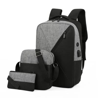 China With 3 Sets USB Waterproof Business Leisure Travel Laptop Backpack for sale