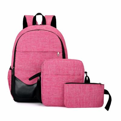 China Waterproof 2021 Girls Women 3 In 1 Piece School Backpack Lunch Bag Set For Kids for sale