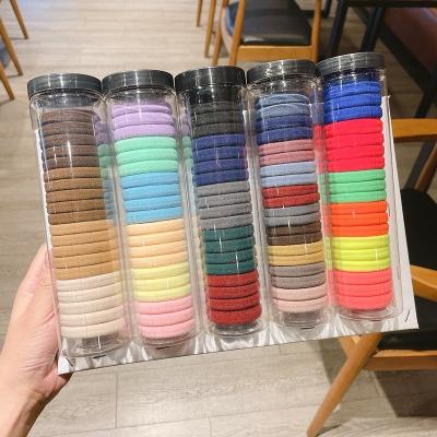 China Wholesale Hair Decoration Customization Towel 20pcs/box Nylon Seamless Strong Elastic Hair Ties Set Solid Color Scrunchies For Women Girls for sale