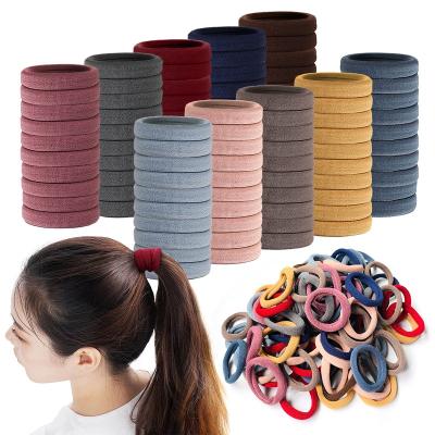 China 50PCS Hair Band 4CM Ponytail Ties Headwear Hair Accessories Women Kids Girls Hair Decoration Soft Rubber Scrunchie Seamless Rubber Band Holder for sale