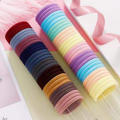 China Hair Decoration 50/100PCS/Set Women Girls 4.5CM Colorful Nylon Elastic Hair Bands Ponytail Plug Hair Tie Elastic Bands Scrunchie Hair Accessories for sale