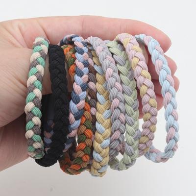 China Fashionable Hair Decoration 10pcs Girls Braided Elastic Bands Women Hair Scrunchies Ponytail Holder Gum Hair Tie for sale