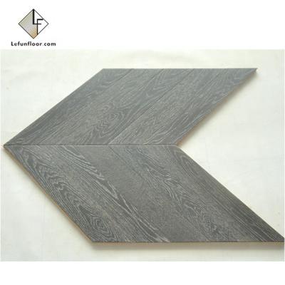 China Modern Gray Washed Herringbone Oak Parquet Wood Flooring for sale