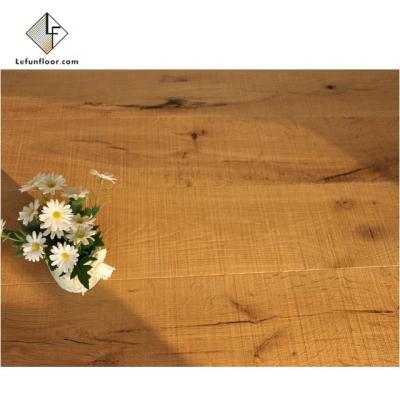 China Smoked Modern Industrial Slotted 3 Ply Engineered Oak Flooring for sale