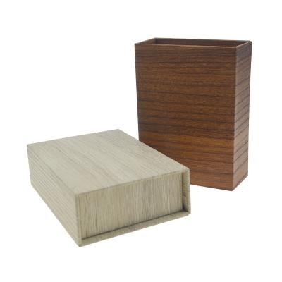 China Recycled Materials Custom Design Wood Grain Paper Packaging Cardboard Box With High Quality Paper Packaging Products for sale