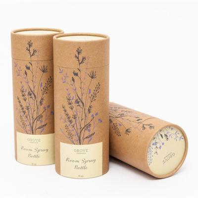 China Hot Selling Fancy Logo Printed Kraft Paper Round Custom Box Paper Tube Biodegradable Packaging Essential Oil for sale