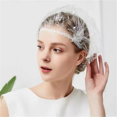 China High Quality Cheap Viable Waterproof PE Hair Dryer Cap Salon Custom Plastic Transparent Hair Cover Disposable Shower Caps for sale