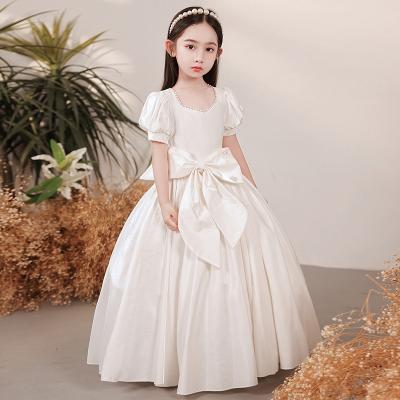 China Breathable Elegant White Dress Girls Birthday Party Dress Wear Dresses For Girls Princess Gown Skirt Kids for sale