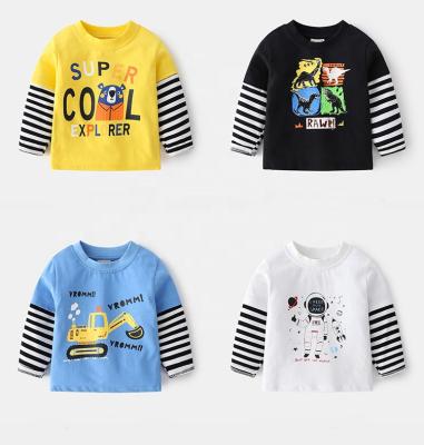 China Spring 2021 Viable Boys Long Sleeve T-shirt Cotton Non Hooded Round Collar Non Hooded Round Children's Cute Fashion Casual Children's Clothing for sale