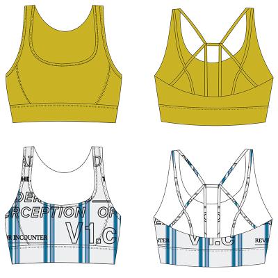 China Women's Breathable Lightweight High Strength Cross Back Fitness Gym Sports Bra Custom Made for sale