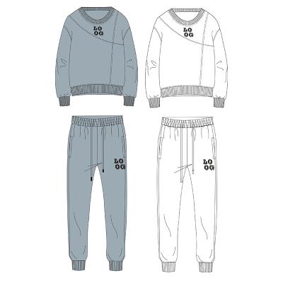 China High Quality Custom Logo Fleece QUICK DRY 2 Piece Mens Cotton Plain Sweat Suits for sale