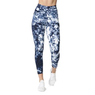 China OEM Breathable Women Tie Up Dye Yoga Gaiters 2020 Push Up Yoga Pants Spandex Sublimation Yoga Pants for sale