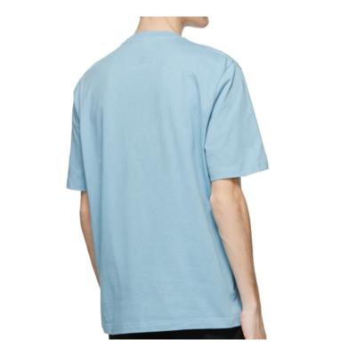 China Anti-Wrinkle OEM Mens Sweated T-shirt Cotton Different Color Available Fashion Designed Short Sleeves Casual Sky Blue Wholesale Logo Customized for sale