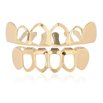 China Other Popular 18K Gold Cavity Gold Plated Shiny Star Product Hip Hop Jewelry In Europe And America Braces for sale