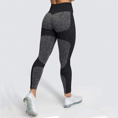 China Breathable Women High Waisted Butt Lift Up 2 Color Yoga Pants Seamless Sports Leggings Custom Logo for sale