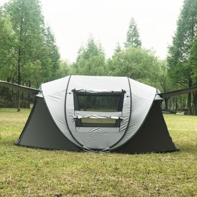 China Extended Type Outdoor Family Travel Hiking Tent Double Layer Waterproof 4 Season Automatic POP UP Camping Tent For 3-4 Person for sale