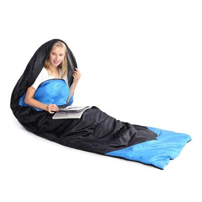 China Outdoor\garden\beach\camping\fishing 3 season cool weather lightweight waterproof wrap sleeping bag with hood for outdoor camping backpacking hike for sale