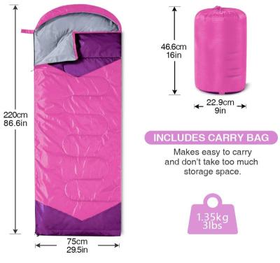 China Outdoor\garden\beach\camping\fishing 4 season cold weather warm lightweight, portable and waterproof sleeping bag with compression bag for adults and children for sale