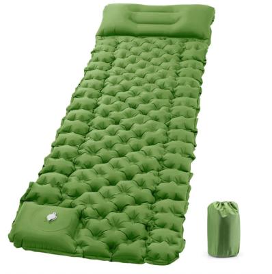 China Outdoor\Garden\Beach\Camping\Fishing Camp Backpack Ultralight Compact Sleeping Air Pad Insulated Inflatable Camping Mat Sleeping Pad With Pillow for sale