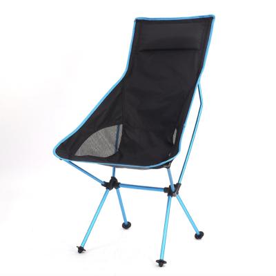 China Modern Ultralight High Back Aluminum Portable Folding Moon Chairs Heavy Duty Lightweight For Camping Backpacking Rise Chair for sale