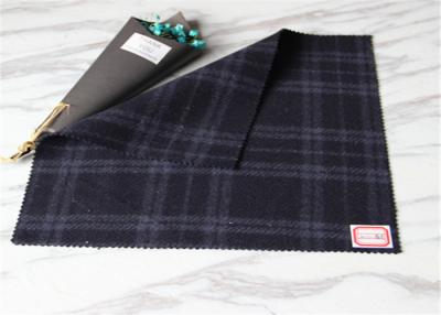 China 60 Wool Duffle Coat Scottish Plaid Fabric Dark Blue In Stock British Style for sale