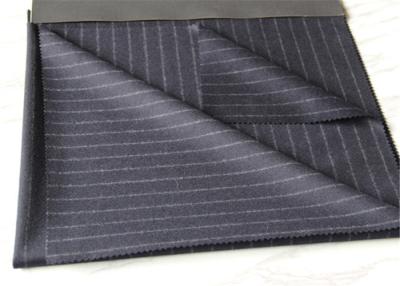 China 59CM Grey Mens Suit Fabric 50% Wool With White Strip 450 Gram Per Meter for sale