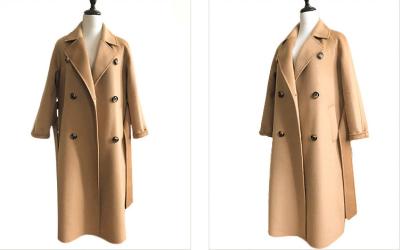 China Ladies Wool Blend Winter Coat With Tailored Collar / Long Sleeve / 2 Pockets for sale