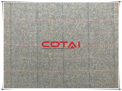 China Vintage Hard Touch 7cm Tartan 1cm  Herringbone Wool Fabric 50 Wool 50 Polyester Suit Fabric for sale