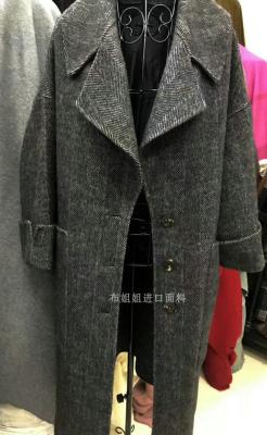 Chine arête de hareng noire et blanche de laine de 50% la 10cm grande pour le double de manteau de l'hiver des femmes a dégrossi alpaga à vendre