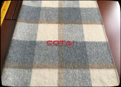 Chine De la vente en gros 60 double 8CM tissu dégrossi de tartan/plaid de la laine 900G/M avec le sergé gris à l'intérieur du tissu de laine de revêtement à vendre