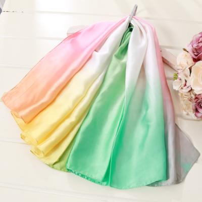 China New Arrival 2021 Summer Luxury Elegant Ice Silk Feeling Scarf 60*60cm Soft Square Soft And Skin-Friendly Scarf Gradient Scarf For Lady for sale