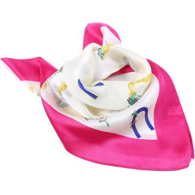 China Wholesale Hot Selling Satin Small Square Scarf High Quality Hot Selling Cute Feeling Elegant Soft Smooth Luxury Monogram Square Scarf For Girls for sale