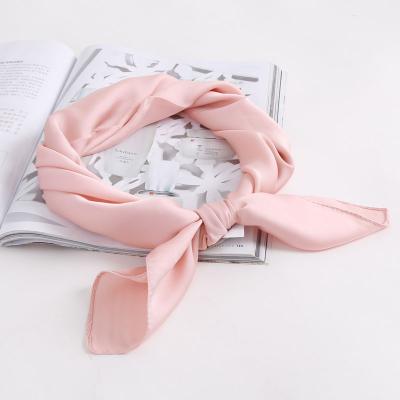 China Wholesale Hot Sale 70*70cm Korean Style Feeling Scarf Solid Color Scarf Square Silk Scarf Hot Elegant Luxury Smooth Ice Soft For Lady for sale