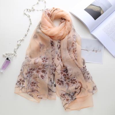 China 2021 New Arrival 130*180cm Luxury Soft Feeling Luxury Elegant Inner Hijab Machine Print Beach Towel Chinese Style Chiffon Shawls And Scarves For Women for sale