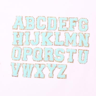 China Viable Ready To Ship Large Chenille Online Multi Color Hot Selling Alphabet Letter Patches for sale