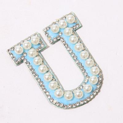 China Decorative Letters Alphabet Bling Bling Sticker Bling Bling Chenille Patches Letter Embroidery Bead Letter Patches Self Adhesive Cloth Bag Hat Bag Self Adhesive 26 Patches for sale