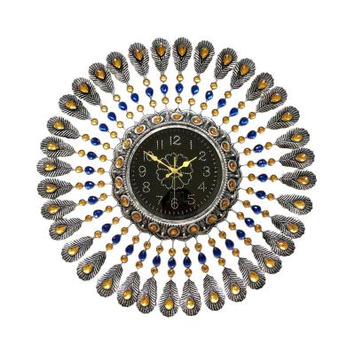 China Style Antique Crystal Opens Circular Retro Wall Clock Evil Eye Christmas Ornament Gift Decoration CIA Antique Room Decor for sale