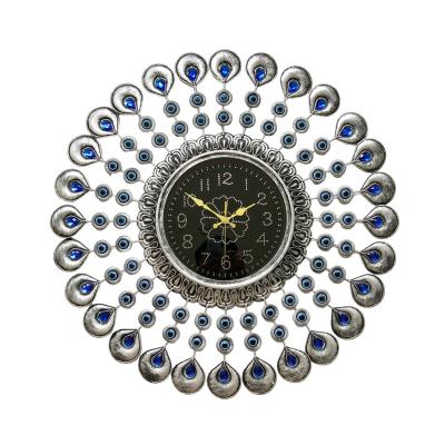 China Style Antique Crystal Opens Retro Turkish Eye Clock Blue Eye Wall Clock Decor Gift Room Antique Circular Retro Wall Clock for sale