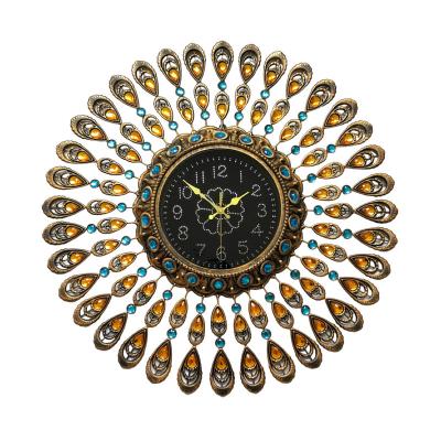 China Retro Wall Clock Style Evil Eye Circular Christmas Ornament Retro Wall Clock INS Gift Decoration Antique Gold Antique Room Decor for sale