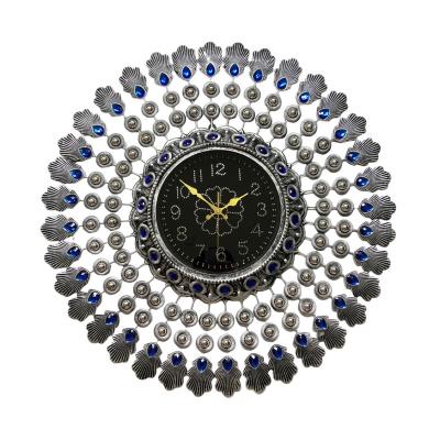 China Retro Wall Clock Crystal Decor Eye Clock Retro Style Circular Christmas Ornament INS Gift Decoration Wall Clock Antique Antique Room Decor for sale