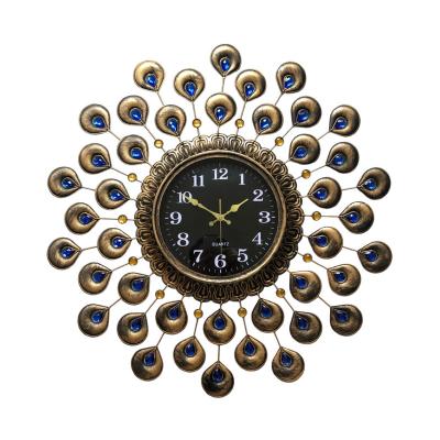 China Large Retro Wall Clock Style Evil Eye Vintage Circular Ornament Retro Wall Clock Gift Decoration Antique Gold Antique Room Decor for sale