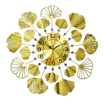 China Antique luxury creative home wall decoration living room wall clock light wall clock light wall art metal style simple style antique watch for sale