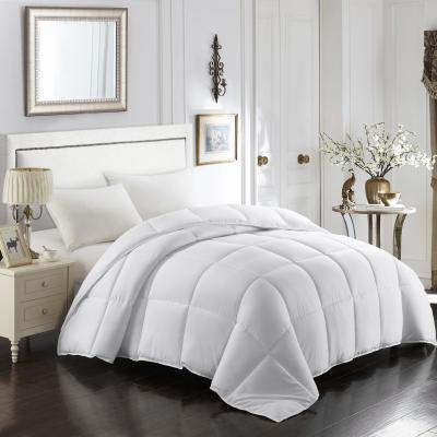 China White Polyester Stitched Bedding Set Microfiber Comforter All Season Lightweight Box for sale