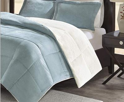 China Superweiches Winterfleece Comforter Blau/Maßgeschneiderte Farbe 100% Polyester-Füllung Corduroy-Decke zu verkaufen