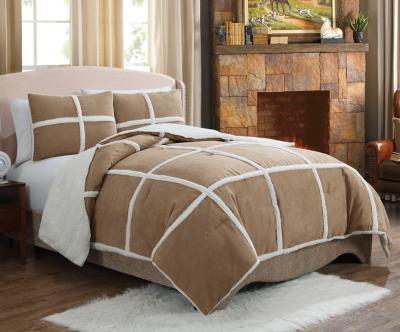 China Luxuriös weich Winter weich Suede Quilted Comforter Suede Decke mit Plush Polyester Füllung zu verkaufen