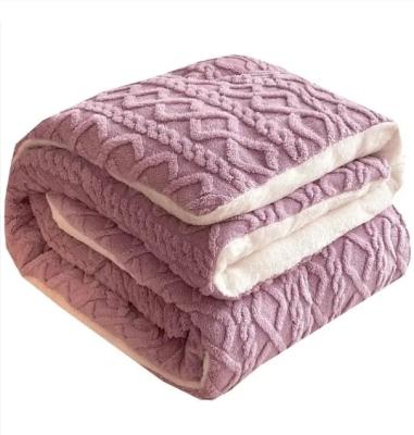 Cina Set di biancheria da letto a colori personalizzati Sherpa Fleece rivestito con coprifuoco di poliestere in vendita