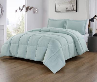 China Quilted Cationic Comforter Bedding Aqua Fabric Washable Quilt Bedding Polyester Fill for sale