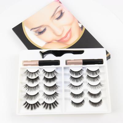 Chine Thick Amazing Light Weight Eyeliner Magnetic Eyelashes Set 10 Pairs Magnetic Eyelashes à vendre