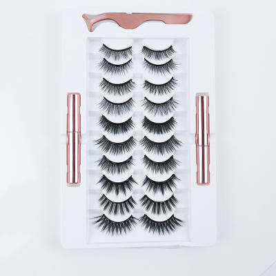 China 2021 New Arrivals Wholesale Thick Magnetic Wicks Magnet Eye Lashes High Quality Magnetic Wick Magnetic Eyelashes With Eyeliner for sale