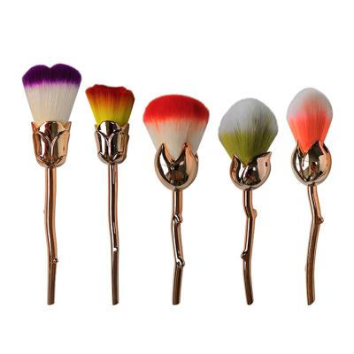 China Angular Blush Flower Shape Handle Makeup Brush Set Soft Powder Brush Bristle Factory Supply Accept Customized for sale